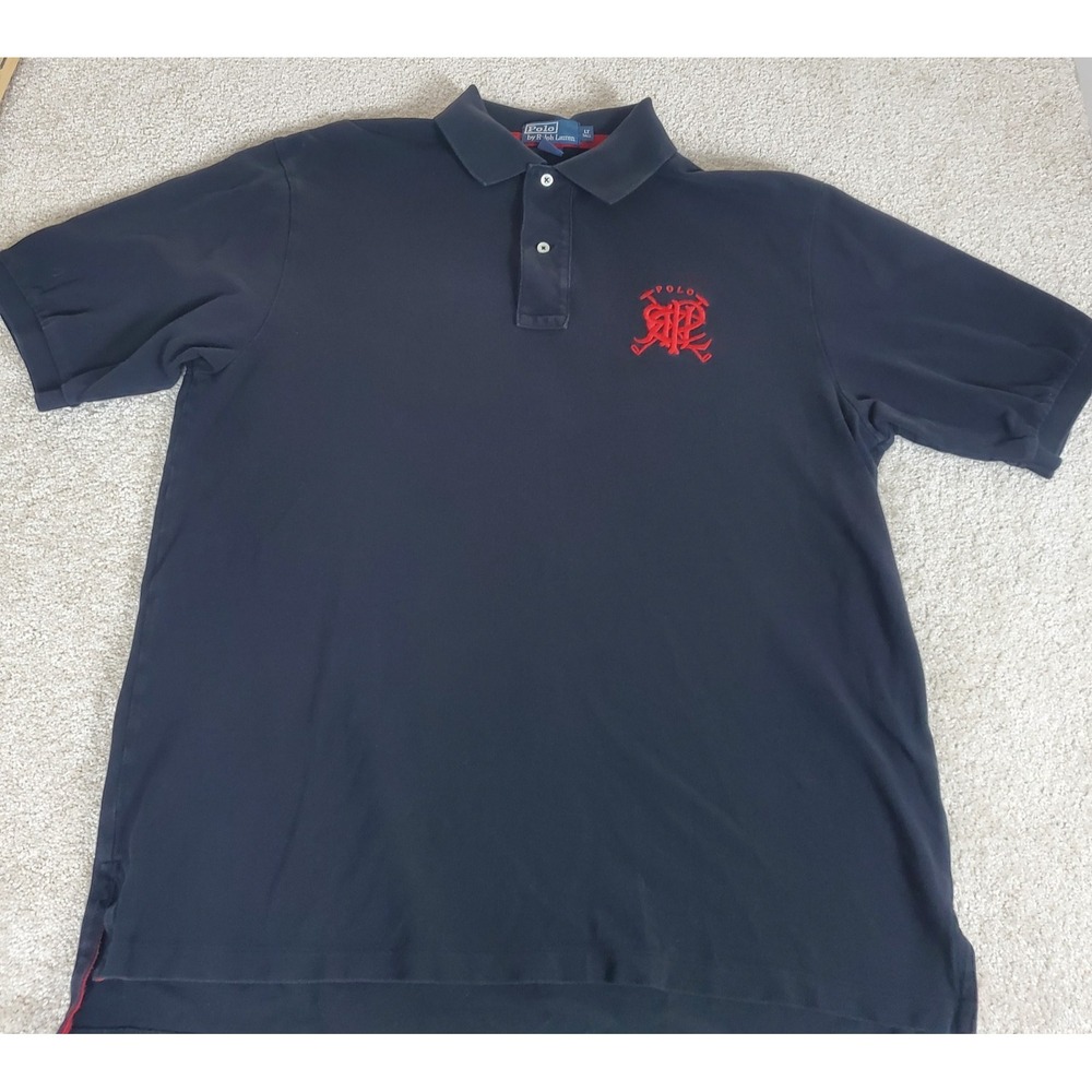 Polo Ralph Lauren Men's Polo Shirt SZ LT Black Crossed Mallet Crest ShortSleeve